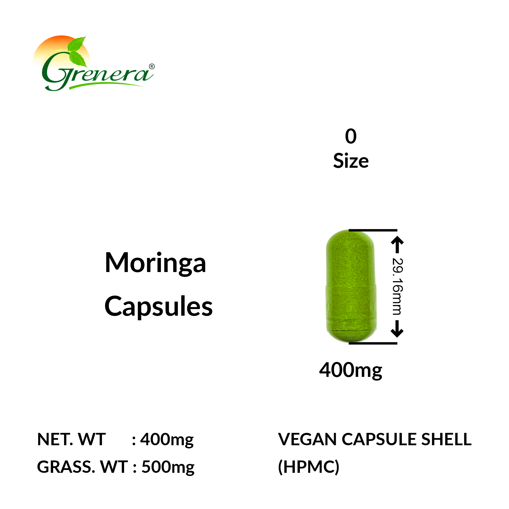 Moringa capsules 0 size
