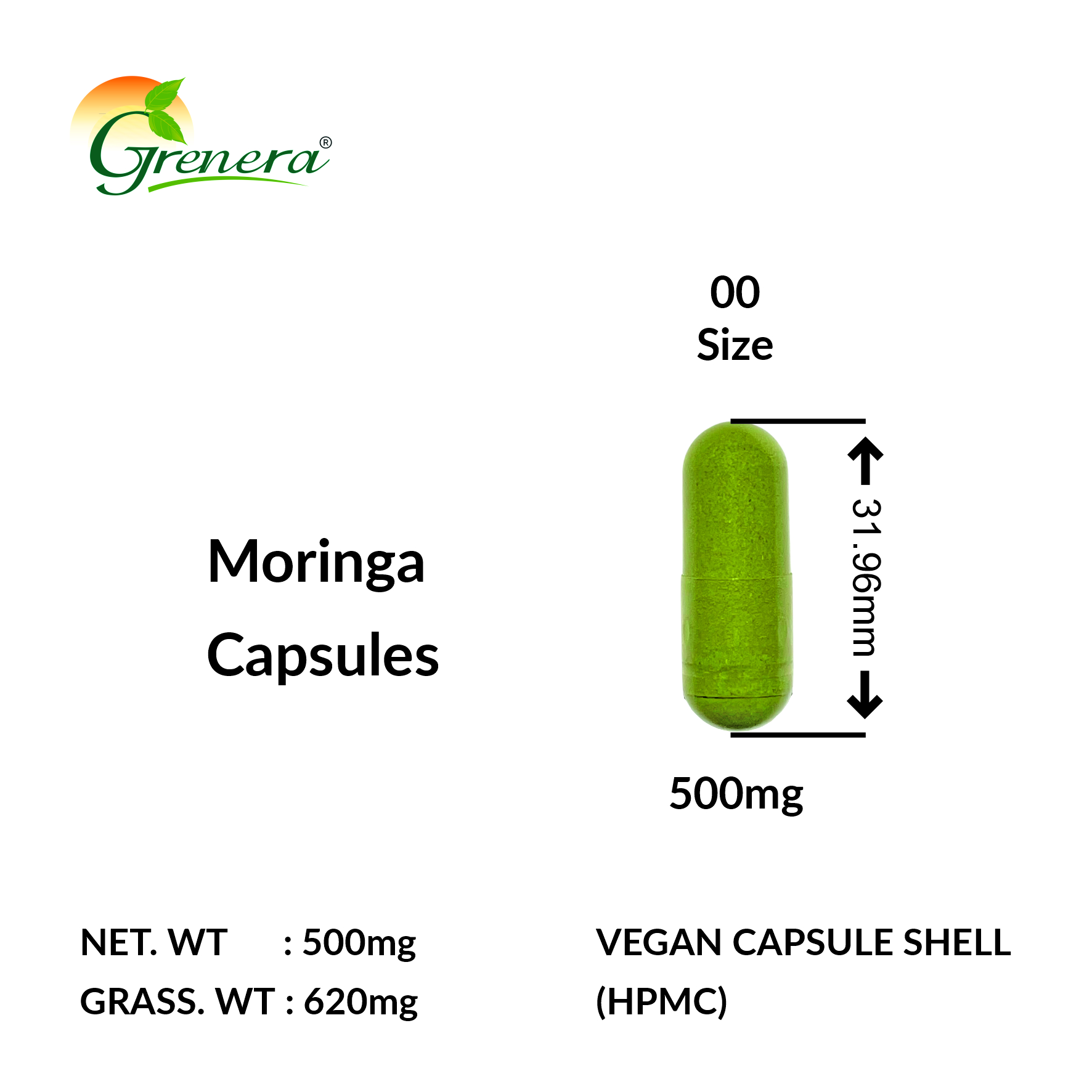 Moringa capsules 00 size