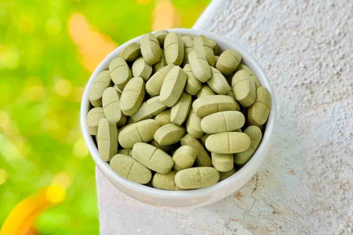 Moringa tablets in a bowl